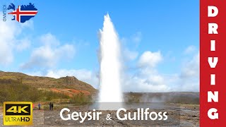 Driving in Iceland 11: From Geysir to Gullfoss waterfall | Golden Circle | 4K 60fps