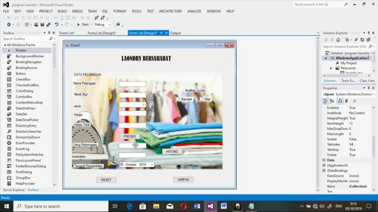 Program Membuat aplikasi sederhana ||Laundry|| Visual Studio 2012 - YouTube