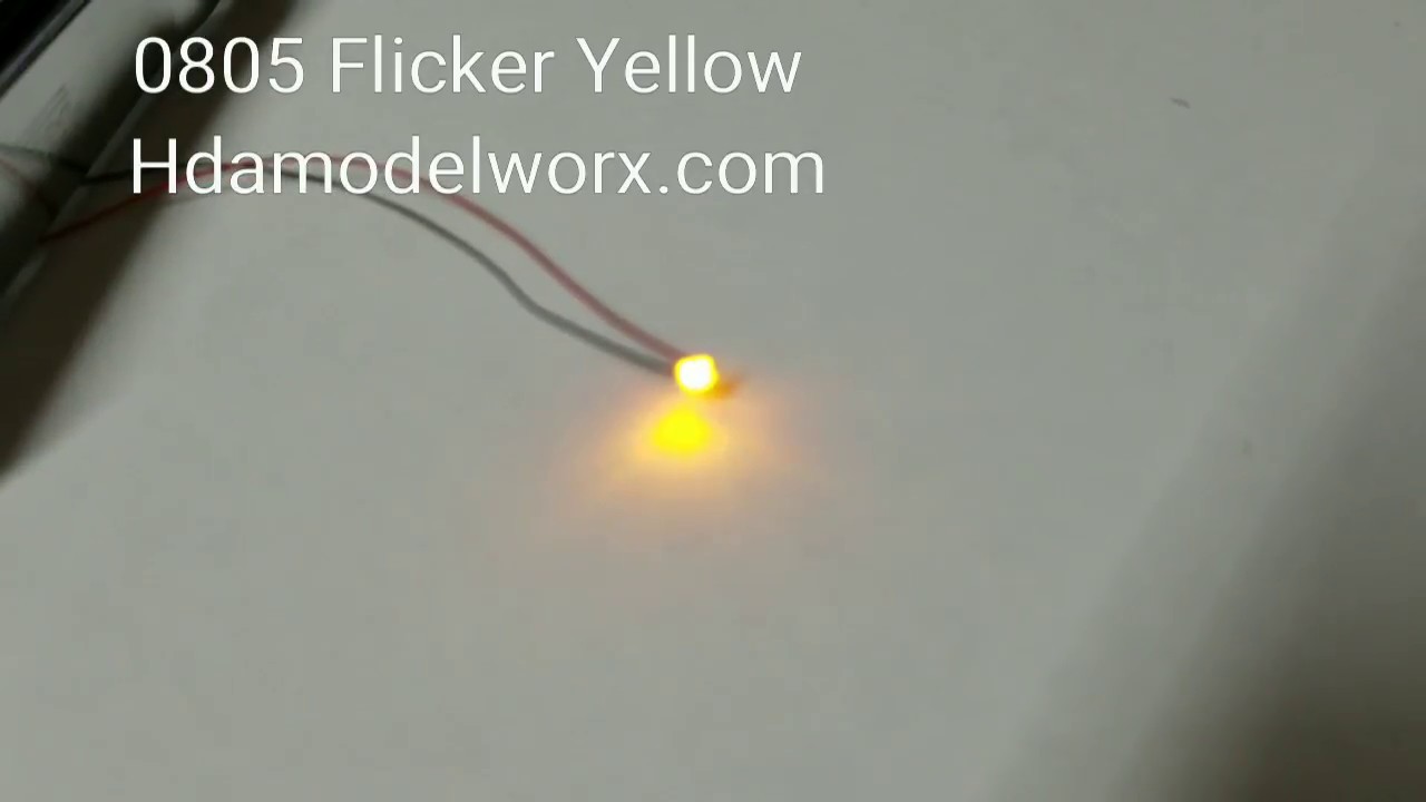 0805 FLICKER YELLOW SMD 5 PACK Pre-Wired with Resistors and