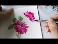 Paint with triangle brush Chinese Peonies