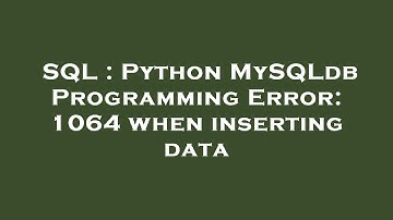 SQL : Python MySQLdb Programming Error: 1064 when inserting data