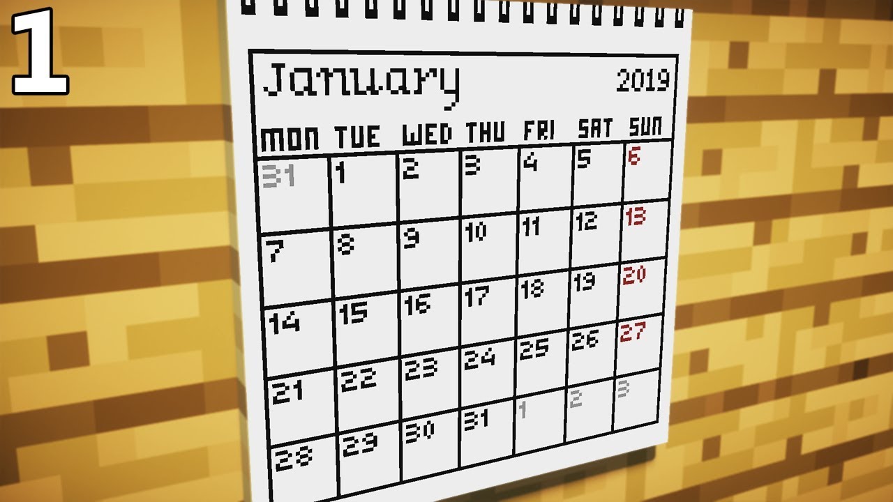 Minecraft - How To Make A Calendar For 2019 | Part 1 - YouTube