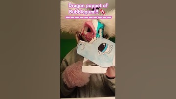 Dragon puppet of Bubblegum/Kithekat #fursuiting #furry #cosplay #dinomask #costume #dragonpuppet