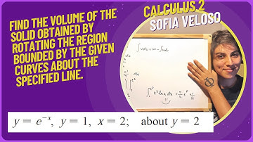 6.2.12Find the volume of the solid obtained by rotating the region y = e^-x, y =1, x = 2 about y = 2