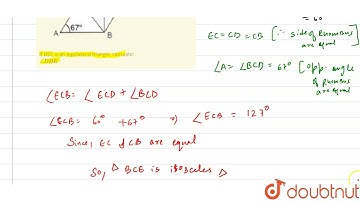 In the given figure, ABCD is a rhombus with angle A= 67^(@)If DEC is an equilateral triangle, ca...