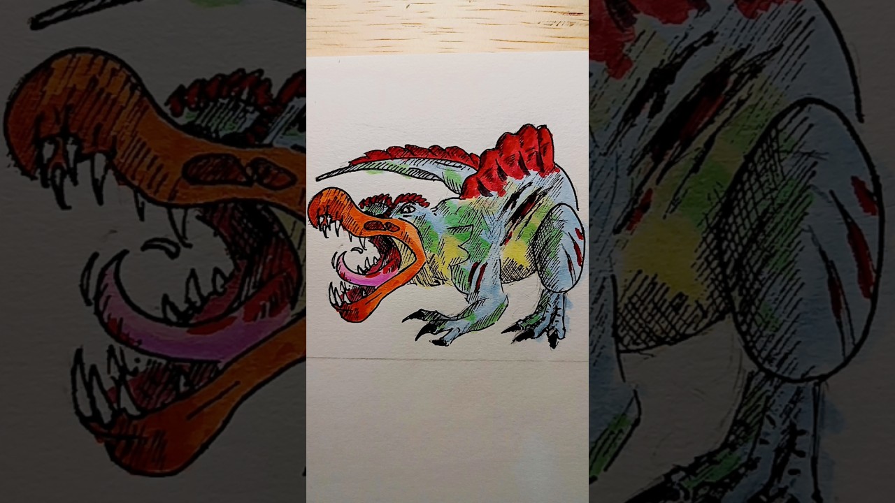 Día 97 | Pato velociraptor #dibujo #pato #art #draw #artist #velociraptor #arte #skrillex #memes