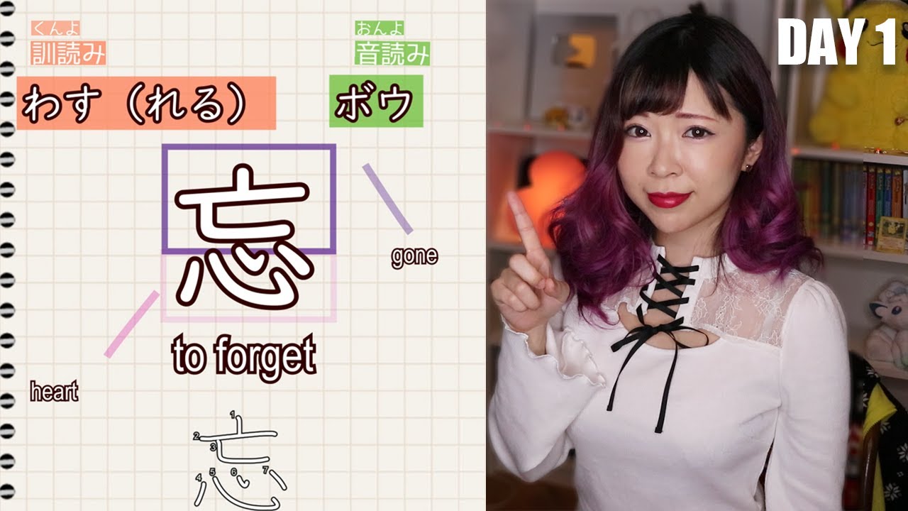 Kanji Day 1 for Beginners 心悲忘思亡 (Etymology, Readings, Meanings, Examples)
