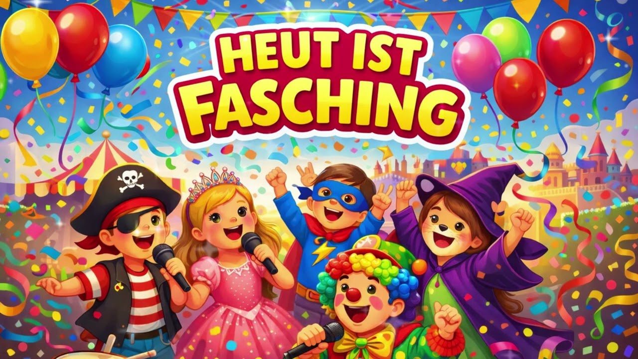 Heut ist Fasching | Kinderlied zum Mitsingen & Tanzen - HeartbeatKidz