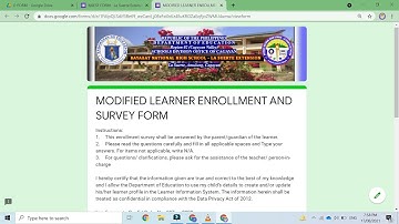 How to Fill Up the Modified Learner Enrollment and Survey Form Online