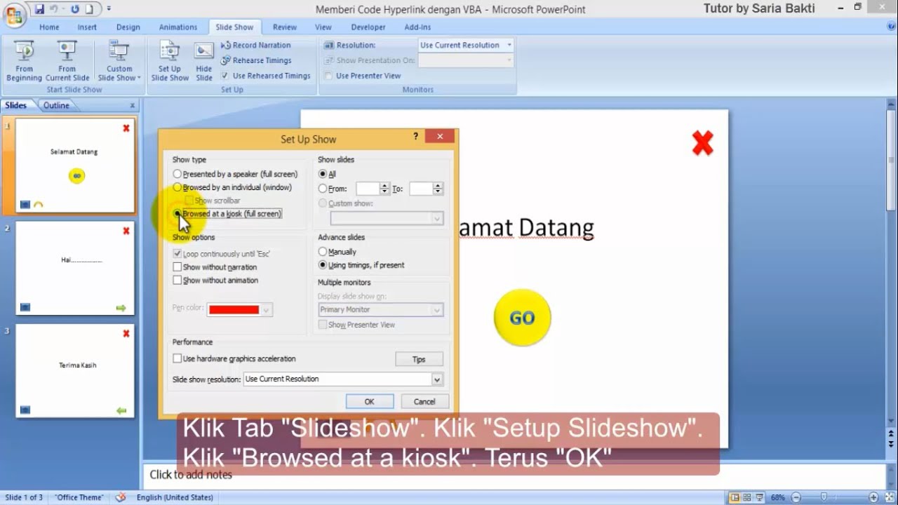 Cara Mengatur Slideshow Pada Projek Macro Powerpoint