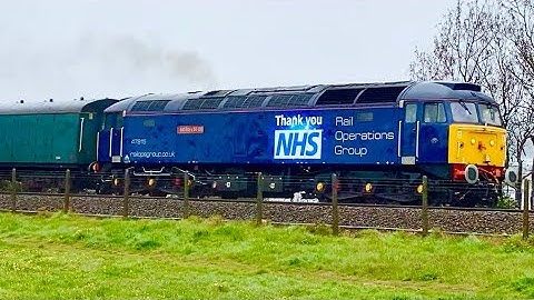 47815 Thank You NHS thrashes Parkstone Bank hauling a SWR 442