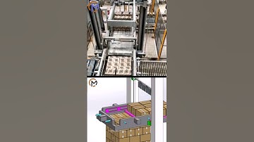 Box palletizing system🔥 #simulation #solidworks #robotics #palletizer #machine #mechanical #robotics
