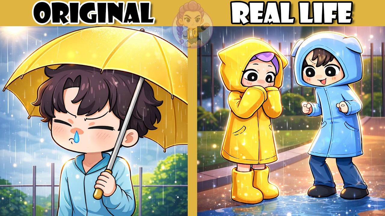 On a Rainy Day ☔ Rumi and Jinu | KPop Demon Hunters Animation | Original vs Plush Toys
