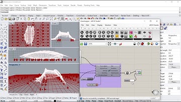 Form Finding with kangaroo physics Tensegrity Pavilion