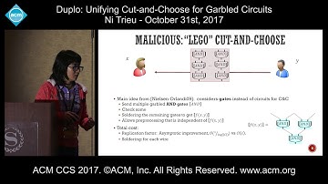 ACM CCS 2017 - DUPLO: Unifying Cut-and-Choose for Garbled Circuits - Ni Trieu
