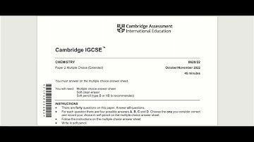 CIE IGCSE Chemistry | 0620/22/O/N/22 | October November 2022 | Solved Paper | Olevel Alevel Reboot