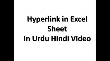 hyperlink in excel sheet tutorial  in Urdu Hindi video by Taleem Hi Taleem