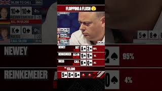 TWO Players FLOP A FLUSH 🤯 #flush #poker screenshot 2