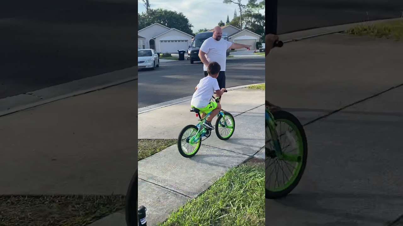 Liam’s first time riding a bike without training wheels