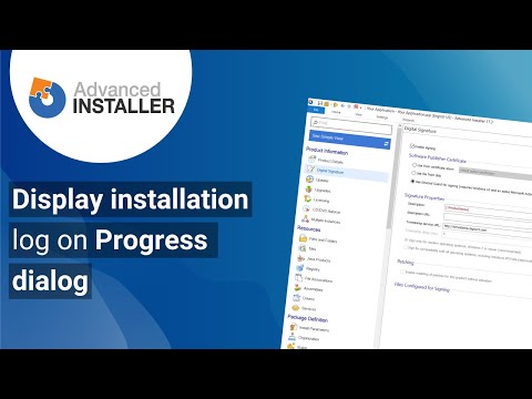 Display installation log on Progress dialog