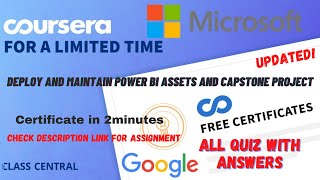 Deploy and Maintain Power BI Assets and Capstone project,(week-1-5) All Quiz Answers.#coursera #mr