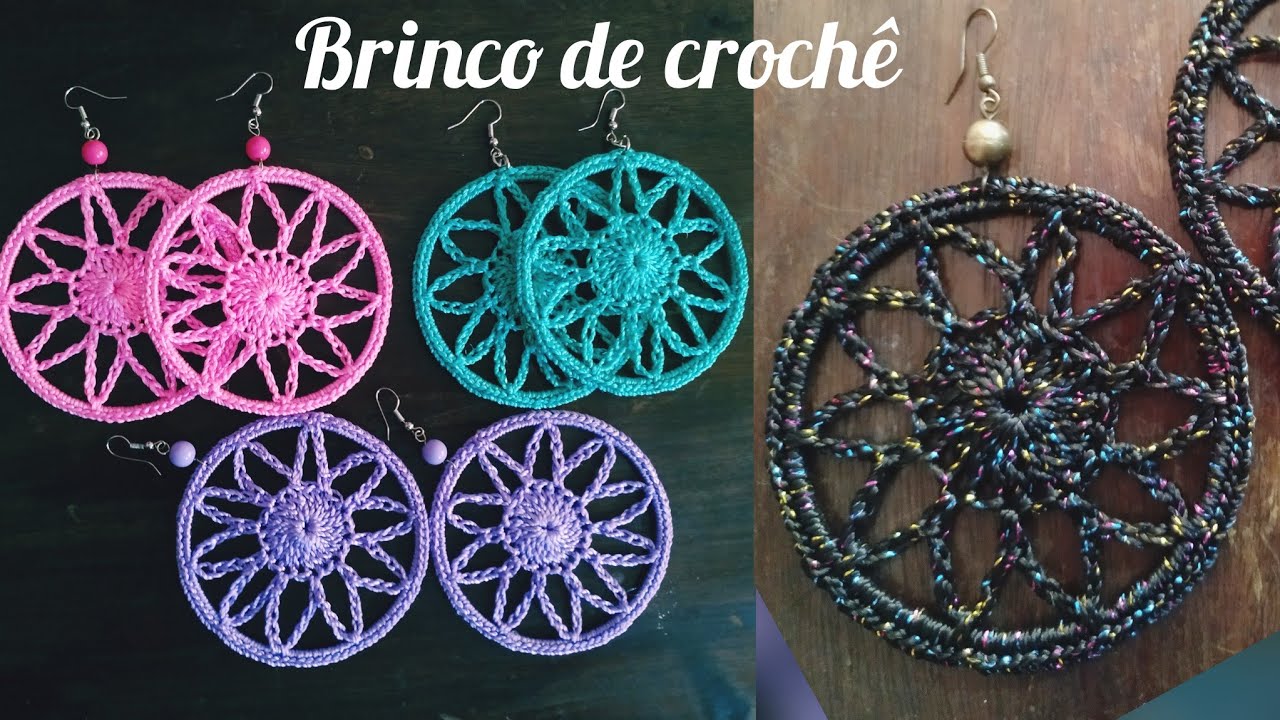 BRINCO DE CROCHÊ #marcialobocroche #crochetearrings