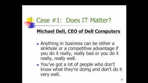 Strategic Management of Information Technology - Live Lecture 1 on 2-2-2011