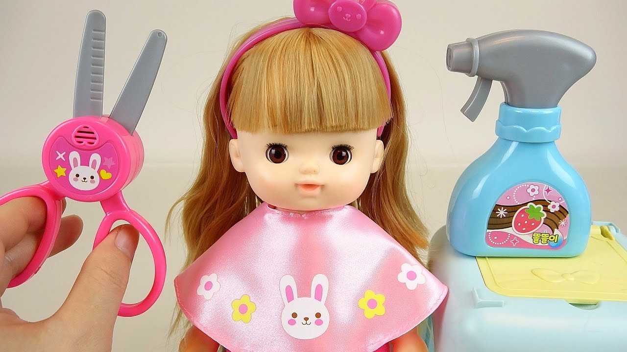 Baby Doll hair shop toys play - YouTube