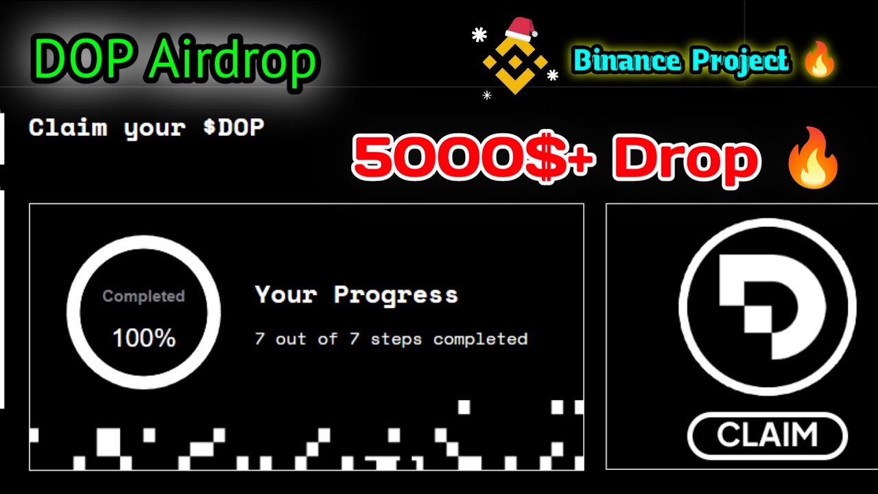 New crypto airdrop dop test net binance listing confirm 5000 profit