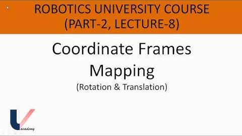 Lecture 8 | Part 2 | Robotics University Course | Coordinate Frame & Mapping