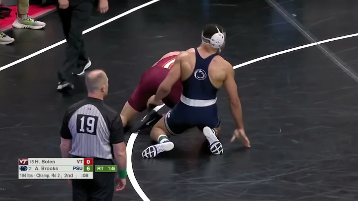 Aaron Brooks vs Hunter Bolen 184 lbs Rd2 | NCAA Wr...