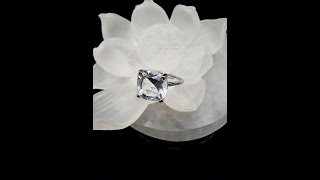 Cincin Chrome Silver Batu Crystal Clear Quartz Stone Flexible27mm F901