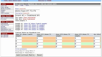 THEME demo video #13: adding Hypothesis tests (contrast matrix)