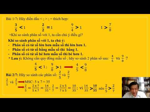 Toán Lớp 5 - Bài 4: Ôn tập: So sánh hai phân số (t.t)