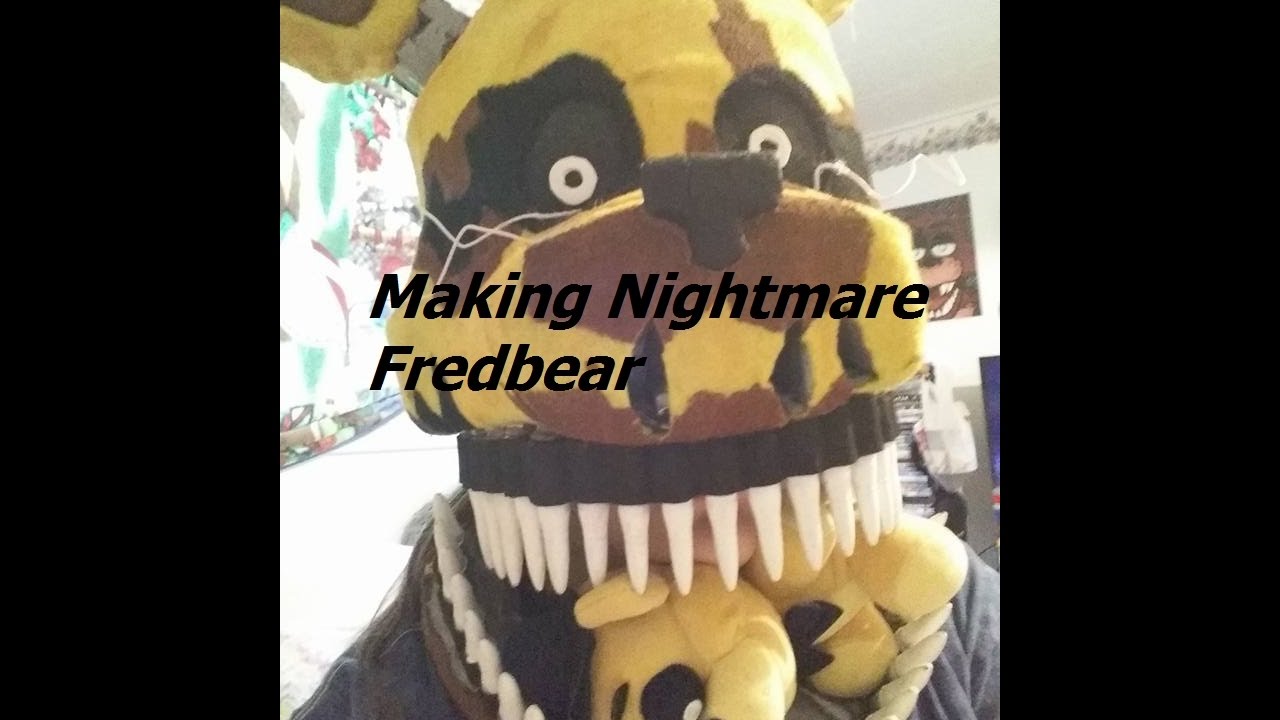 Real Life fnaf Nightmare Fredbear Cosplay Mask!!! 