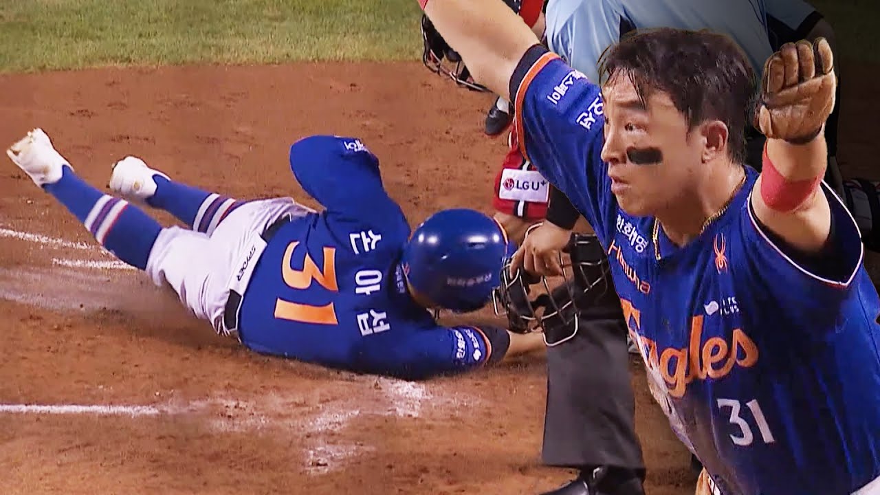 [한화 vs LG] '세이프!!!' 한화 손아섭이 맨땅을 헤엄치듯 비틀면서 홈을 쓸어 담습니다!!! | 8.10 | 크보모먼트 BY 삼진제약 | 야구 하이라이트