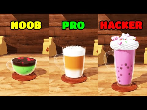 Perfect Coffee 3D Gameplay - NOOB vs PRO vs HACKER (iOS/Android)