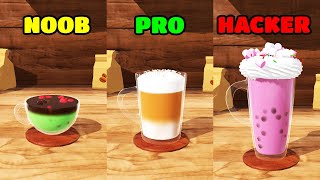 Perfect Coffee 3D Gameplay - NOOB vs PRO vs HACKER (iOS/Android) screenshot 2