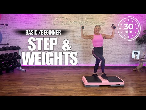 30-Min Beginner Step + Strength Intervals  | Step & Dumbbell Workout
