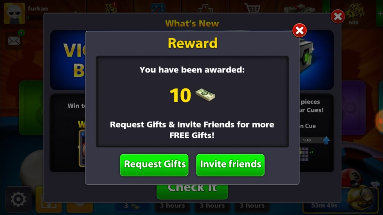Free 10 Cash Reward Trick || Get It Now Guys || 8 Ball Pool