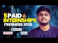 Top 5 Internships 2026 🔥 | HackerEarth, S&amp;P Global, Alcon | Apply Now Before Deadline ⏳