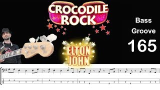 CROCODILE ROCK (Elton John) How to Play Bass Groove, Cover, Transcription, Score, Tab