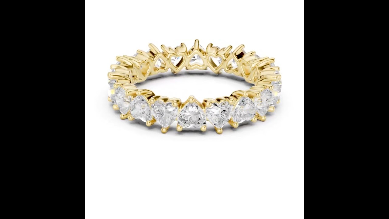 North-South Heart Shape Eternity Band