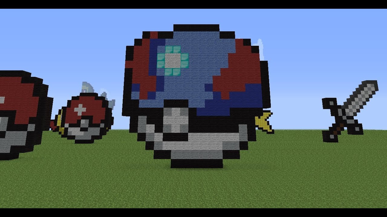 Minecraft pixel art tutorial 17: great ball - YouTube