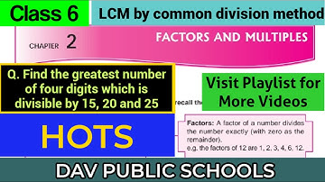 DAV class 6 maths chapter 2 - HOTS