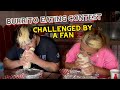 BURRITO EATING CONTEST CHALLENGED BY A FAN!! at Crazy George Taqueria in Castro Valley, CA!!