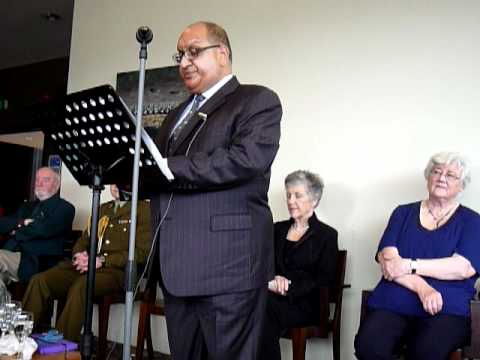 NZ Governor General Sir Anand Satyanand's speech at the launch of Jack Duggan's poetry collection 'Echoes from the Bones' at St Joseph's, Mt Victoria, in Wellington, on Sunday 26 September 2010. The book is published by Steele Roberts Publishers. The back cover description says: 'The poems celebrate and reflect on Jack's carefree youth, family and other loves, spear-fishing and deep-sea diving expeditions, and other colourful adventures.' Jack is seated on the far left behind Sir Anand (Mary his on the far right next to Lady Susan Satyanand).