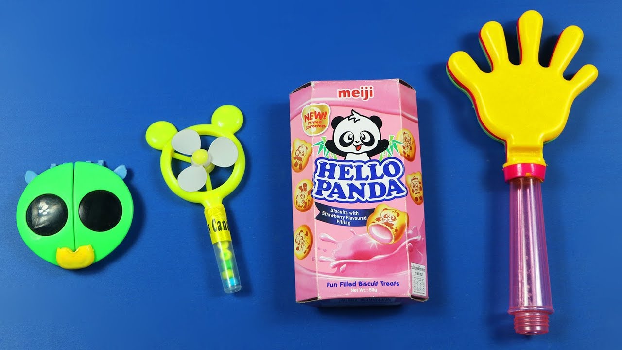 Learn Size with Colors for Children | Five Finger Toy, Candy Fan, Dip Biscuit snack | Video for Kids