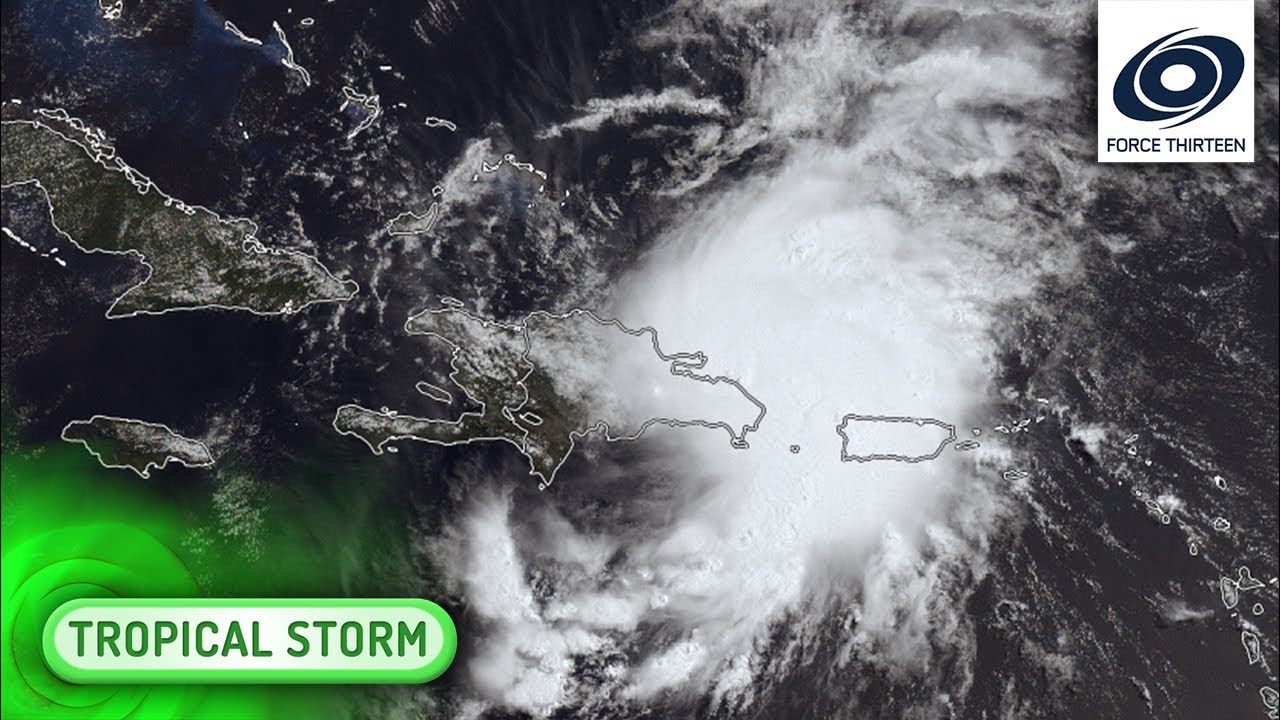 Tropical Storm Isaias Impacting Hispaniola and Puerto Rico - YouTube