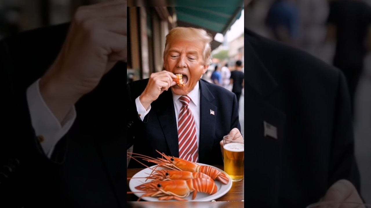 Trump Enjoying Sea Food 